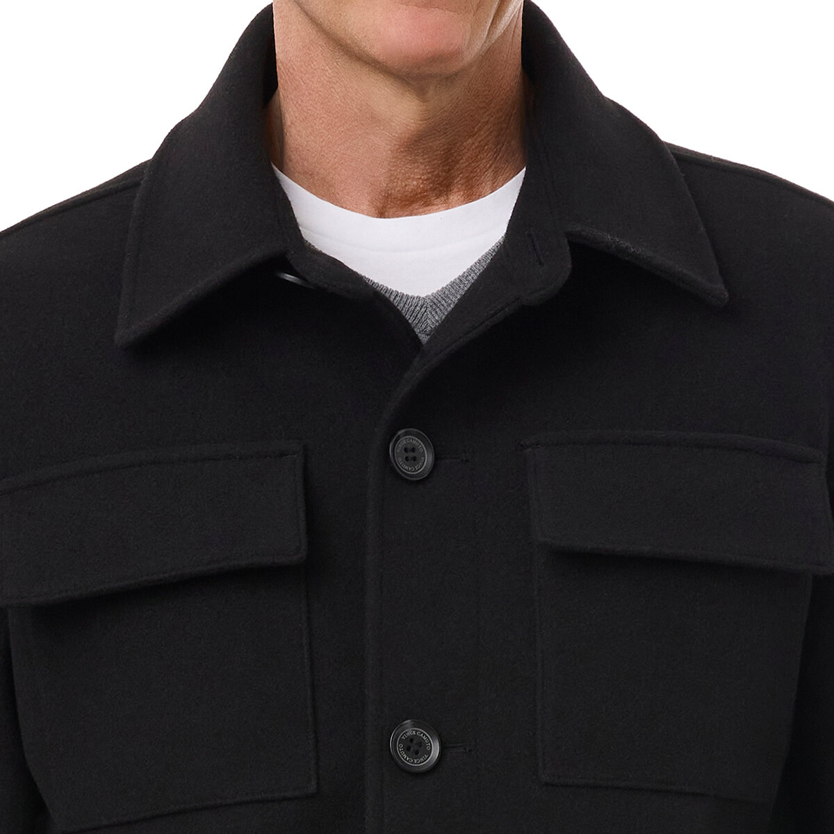 Vince Camuto Chamarra para Caballero Negro Extra Grande Vince Camuto Chamarra para Caballero Negro Extra Grande