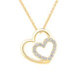 Collar de Diamantes 0.15CTW con Dije de Corazón, Oro 14K