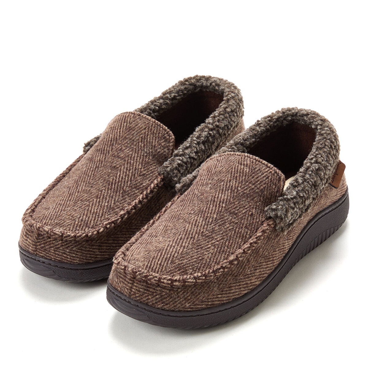 Dearfoams Pantuflas para Caballero Café Mediana Dearfoams Pantuflas para Caballero Café Mediana