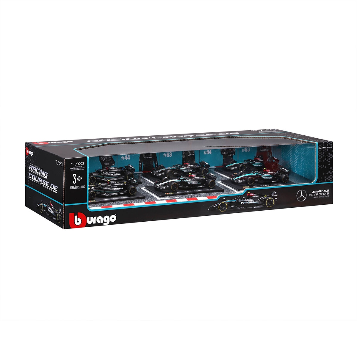 Colección de Autos de Carreras F1 Escala 1:43 Paquete de 6 Pzas. Mercedes AMG Petronas