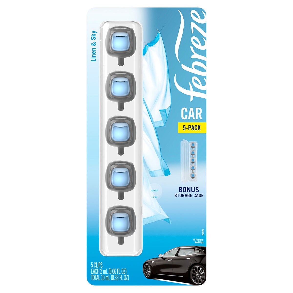 Febreze Aromatizante Para Automóvil Aroma Linen & Sky 5 Piezas
