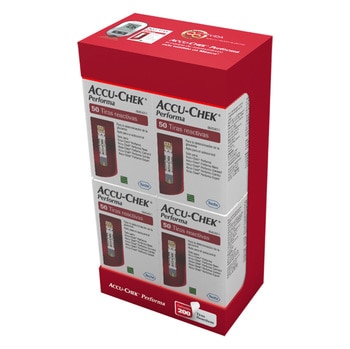 Accu-Chek Performa Paquete con 4 cajas de 50 Tiras Reactivas c/u
