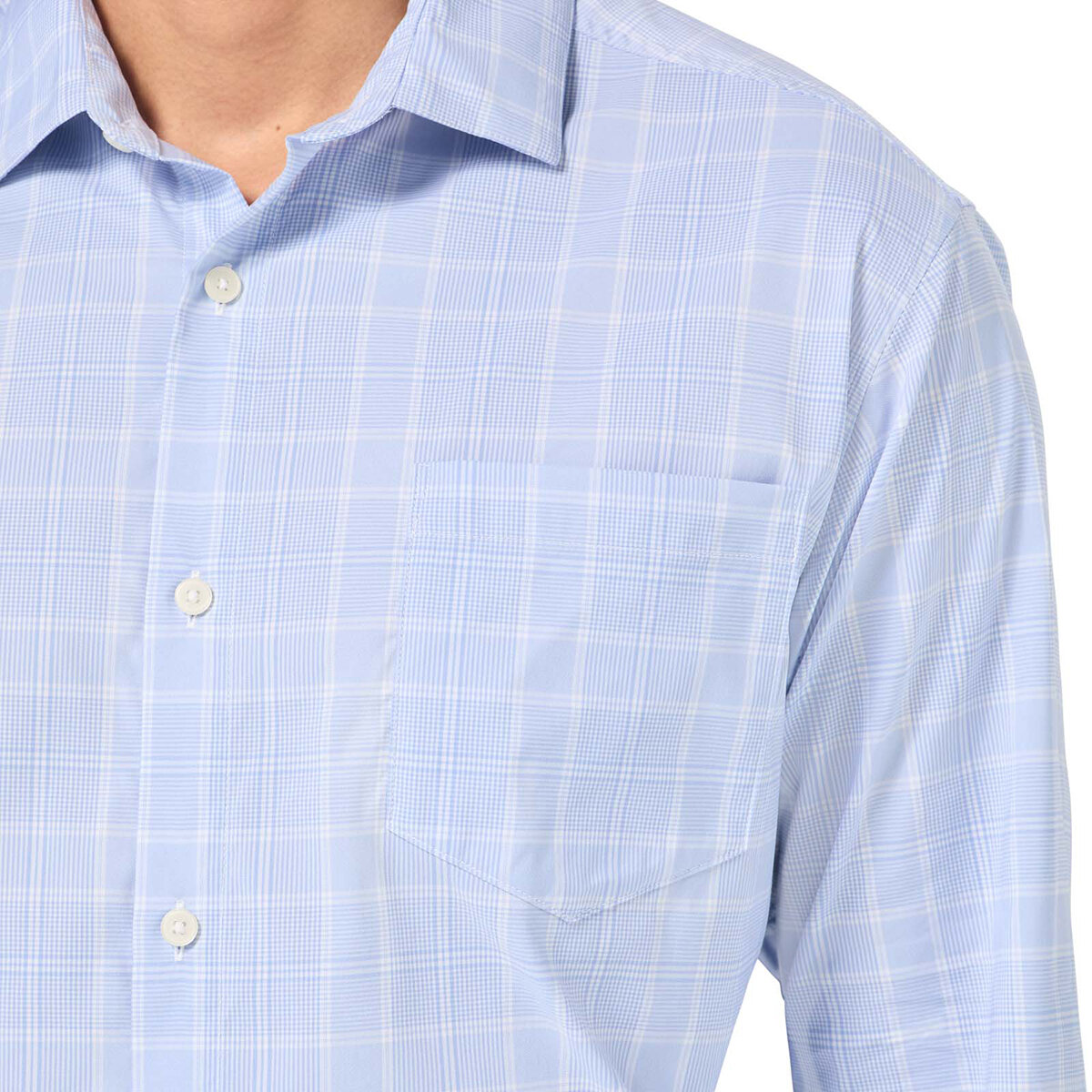 Kirkland Signature Camisa para Caballero Azul con verde Manga 14-14.5 Cuello 34/34