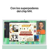 Apple iMac 24" 512GB 4.5K Chip M4 Verde CPU de 10 Núcleos GPU de 10 Núcleos Memoria Unificada de 24GB