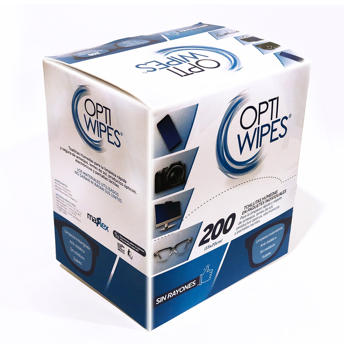 Lens Wipes Toallitas para lentes 200 pzas