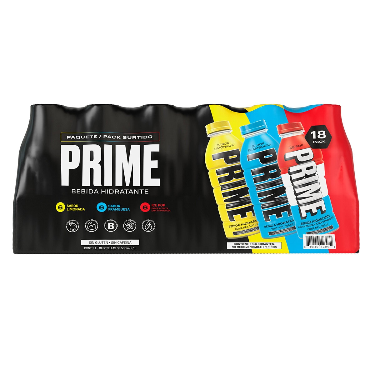 Prime Bebida Hidratante 18 pzs de 500 ml