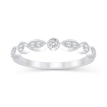 Anillo de Diamantes, 0.23 ct, Oro Blanco 14K