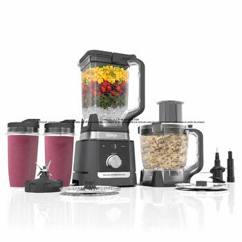 Ninja Deluxe, Sistema de Cocina con Jarra de 2.6 L, Procesador de 9 Tazas, 2 Discos de Rebanado/triturado, 2 Vasos de 700 ml