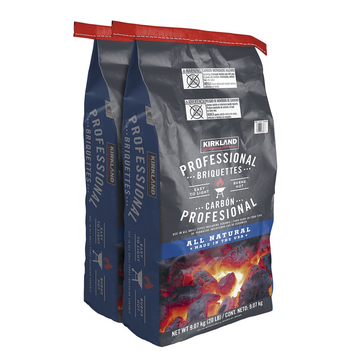 Kirkland Signature Briquetas de Carbón 2 bolsas de 9.07 Kg