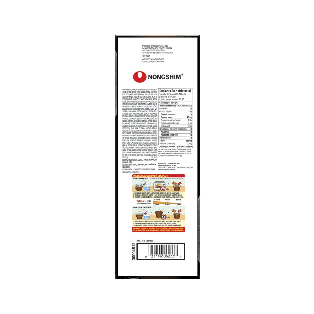 Nongshim Tonkotsu Ramen 6 pzas de 101 g