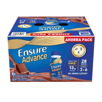 Ensure Advance Suplemento Alimenticio Sabor Chocolate 16 pzas de 237 ml