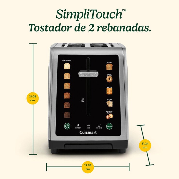 Cuisinart, Tostador Digital 2 Rebanadas SimplyTouch Cuisinart, Tostador Digital 2 Rebanadas SimplyTouch