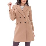 Shyla, Abrigo de Doble Botonadura para Dama, Color Camello, Varias Tallas