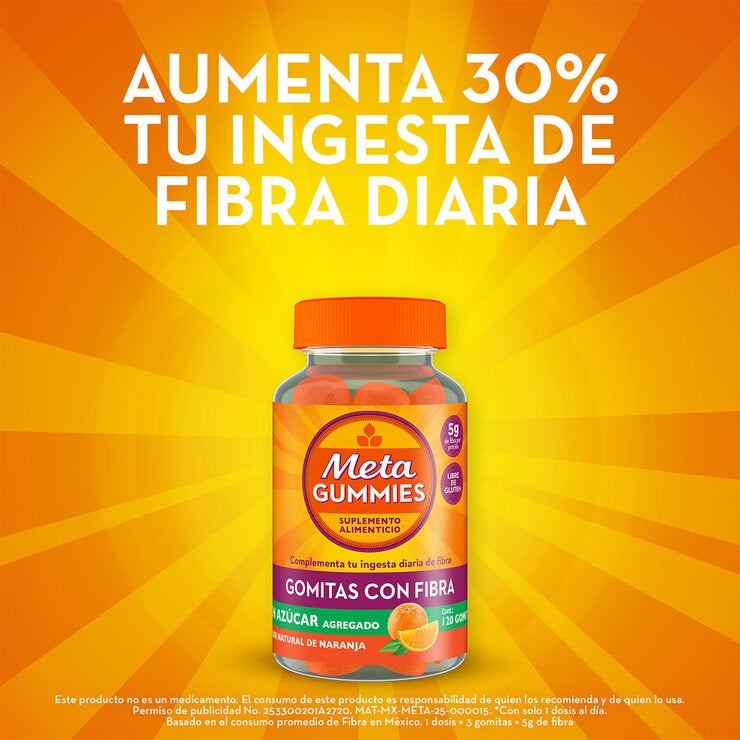 Metagummies 120 Gomitas con Fibra Sabor Naranja Metagummies 120 Gomitas con Fibra Sabor Naranja