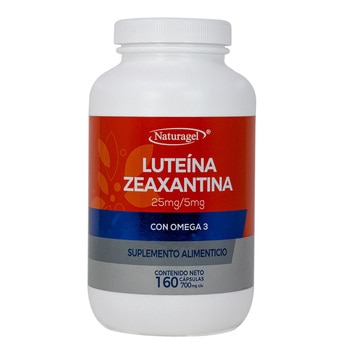 Naturagel Luteína, Zeaxantina con Omega 3 160 cápsulas.