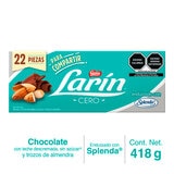 Larín Cero Chocolate sin Azucar con Almendras 22 pzas de 19 g