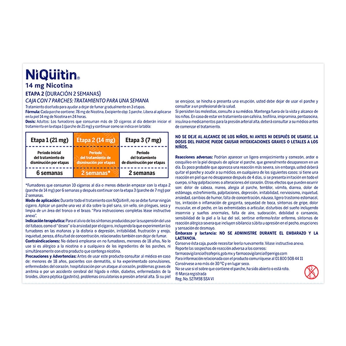 Niqüitin Etapa 2 Nicotina Parche 2 Cajas 