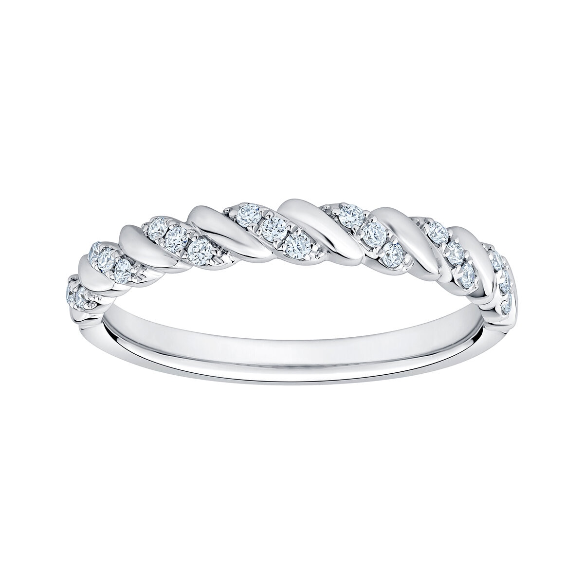 Anillo, Diamantes 0.12CTW, Oro Blanco 14K