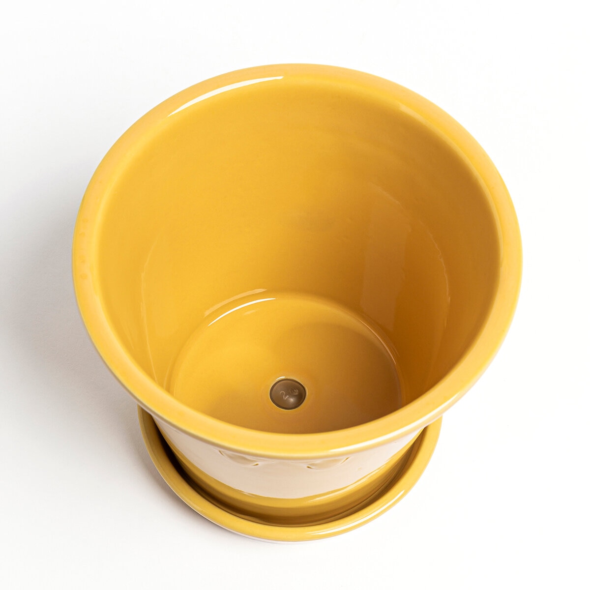 Over & Back, Chelsea Set de 2 Macetas de Cerámica Amarillas