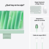 Apple iMac 24" 256GB 4.5K Chip M4 Verde CPU de 8 núcleos GPU de 8 núcleos Memoria unificada de 16GB