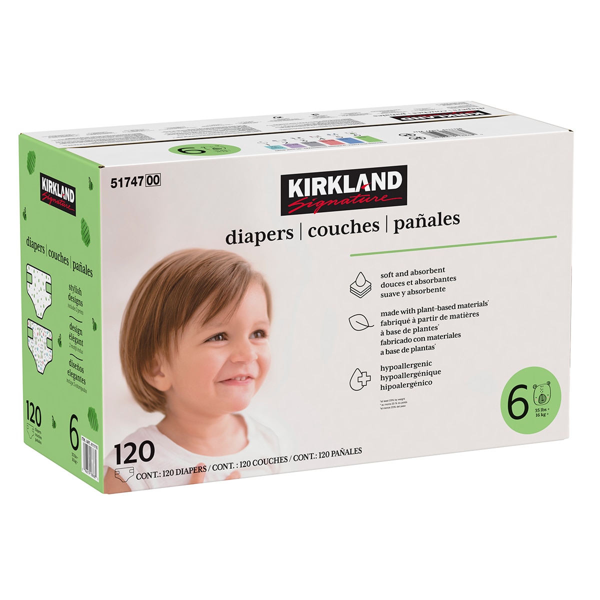 Pañales Unisex Etapa 6, Kirkland Signature, 120 piezas | Costco México