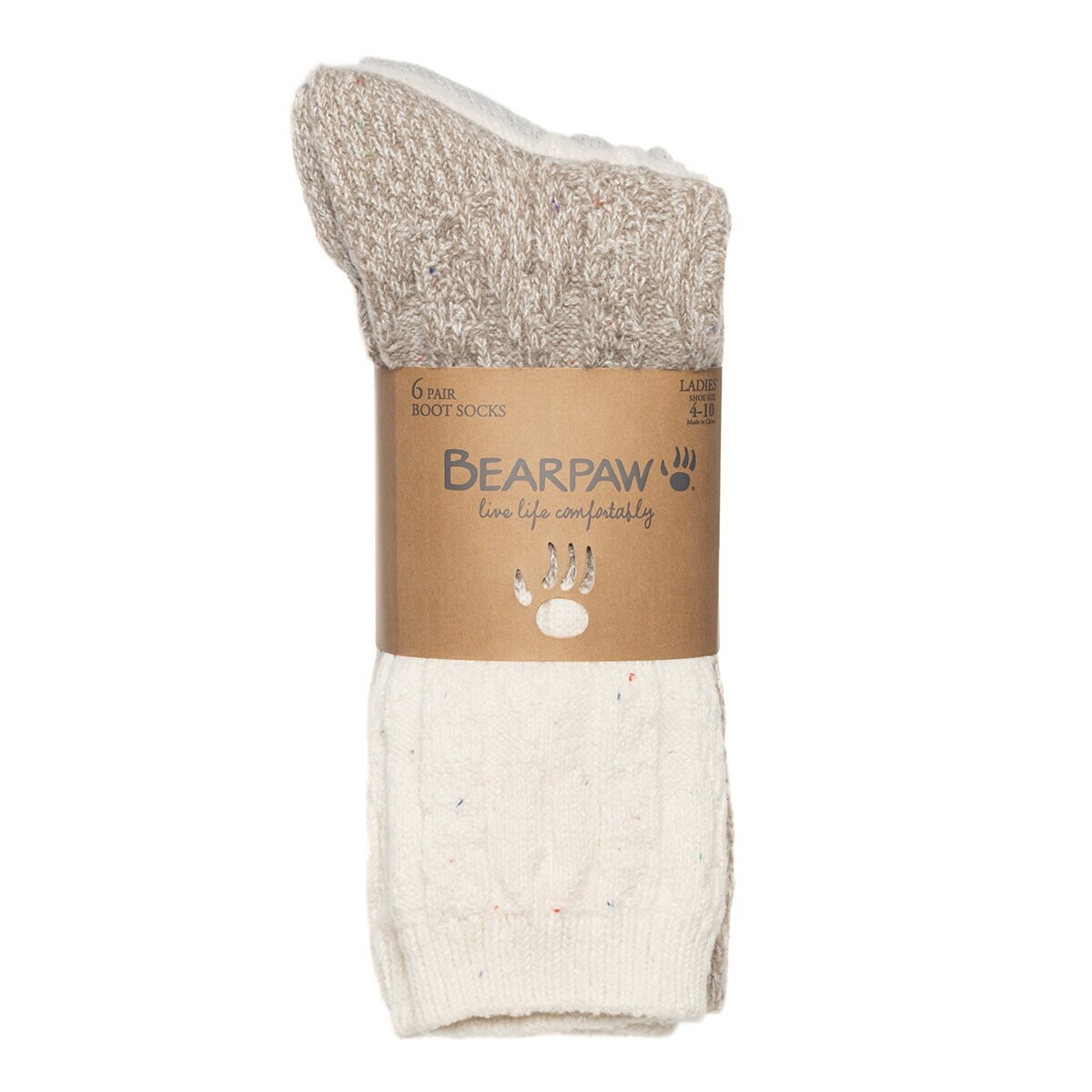 Bearpaw Calcetas para botas 6 pares para Dama Blanco