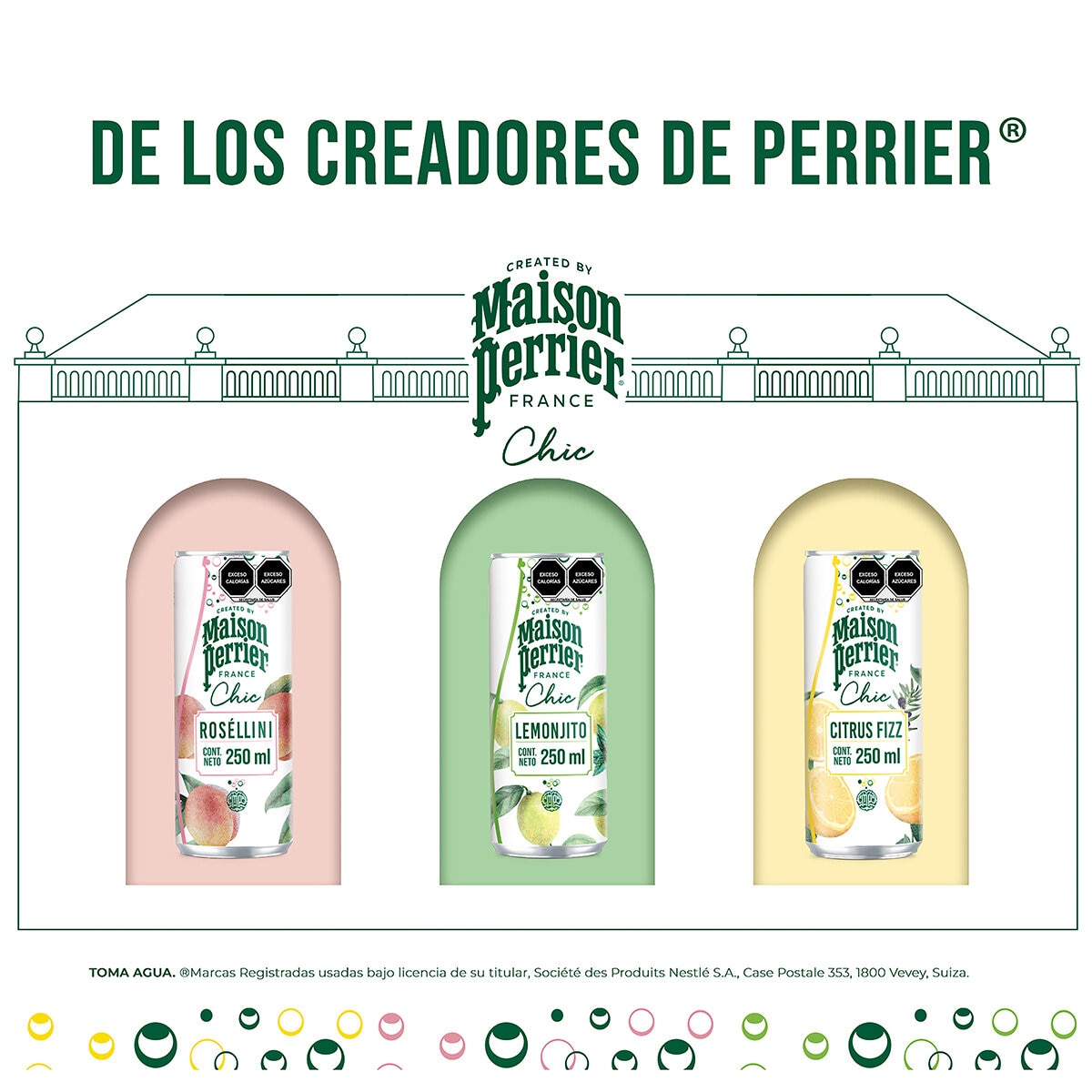 Perrier Chic Bebida Carbonatada de Sabores 24 pzs de 250 ml