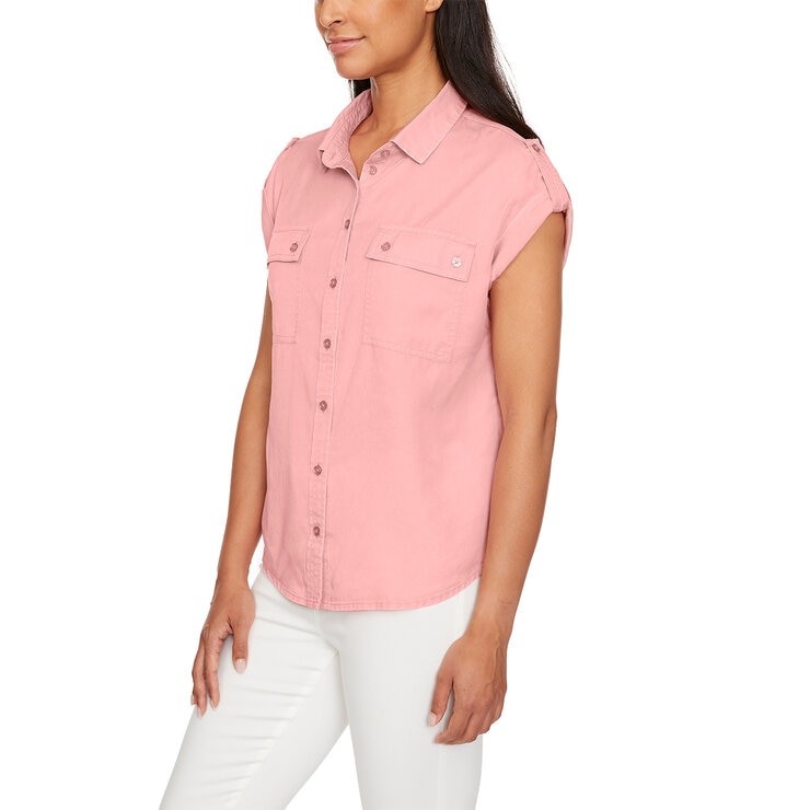 Buffalo David Bitton Blusa para Dama Rosa Extra Chica