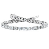 10.00ctw, Brazalete de Diamantes, 17.78cm, Corte Redondo Brillante, Oro Blanco de 14kt