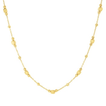 Collar con Cuentas Multiples, Oro Amarillo de 14K