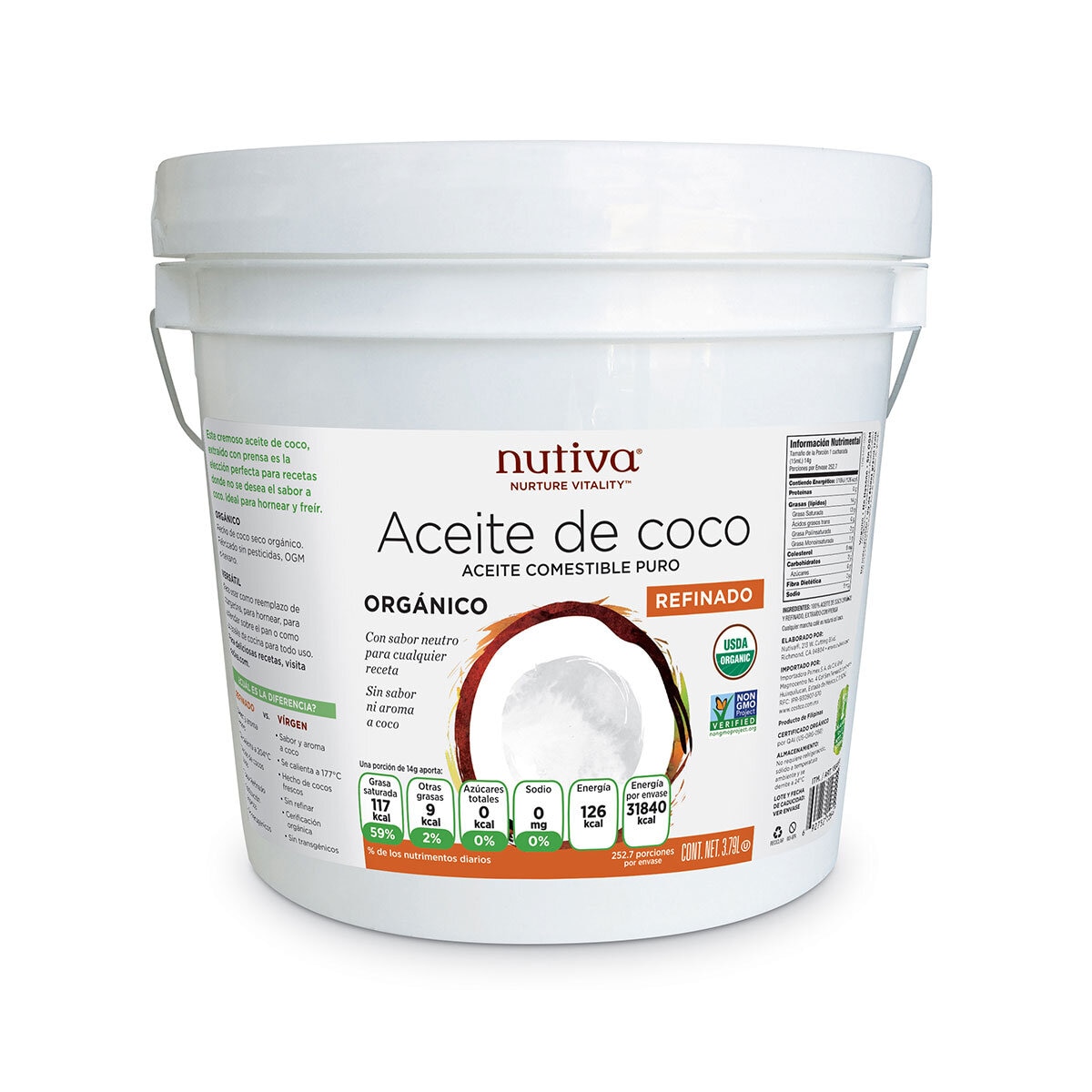 Nutiva Aceite de Coco Orgánico 3.79 L