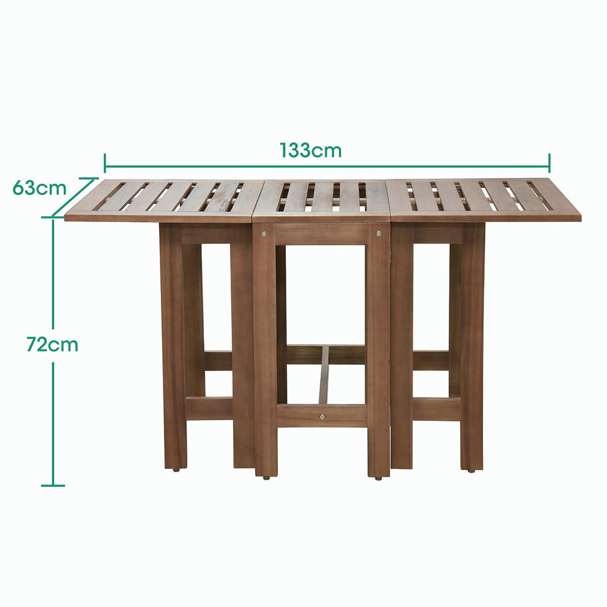 Alltrade, Set de Mesa y 2 Sillas Plegables para Patio de Madera de Acacia