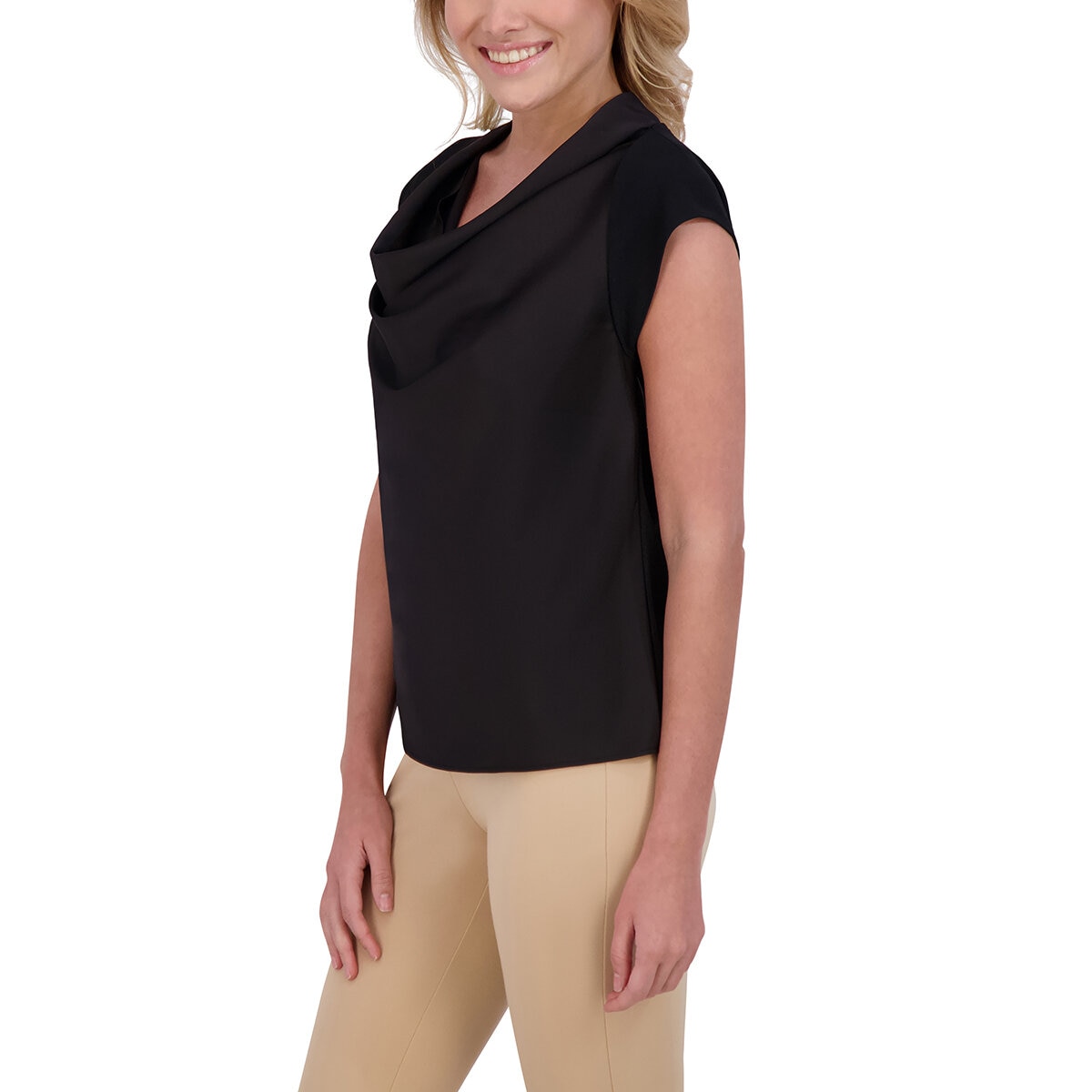 DKNY Blusa para Dama Negro Mediana