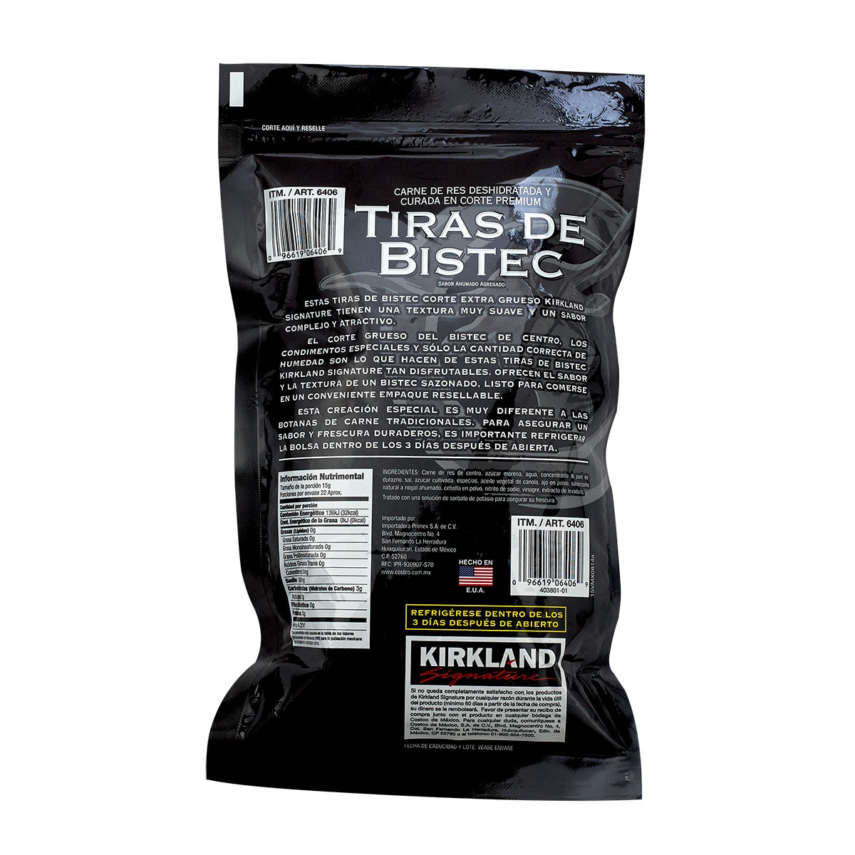 Kirkland Signature Tiras de Bistec Corte Extra Grueso 340 g