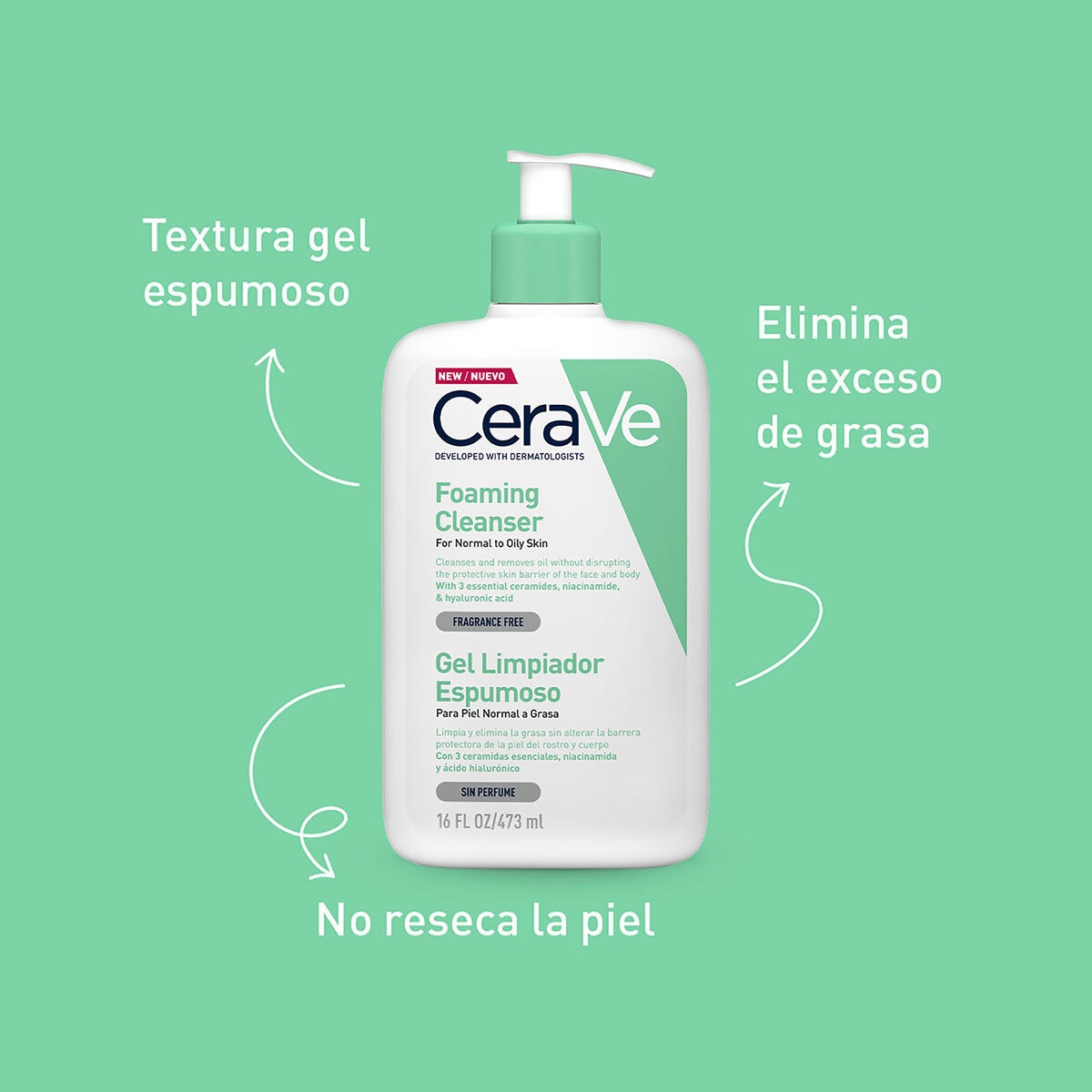 CeraVe Gel Limpiador Espumoso 473 ml