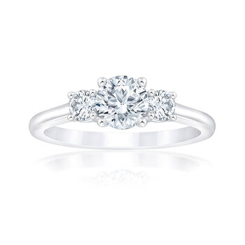 Anillo, Diamantes, 1.17ctw, Oro Blanco 14K