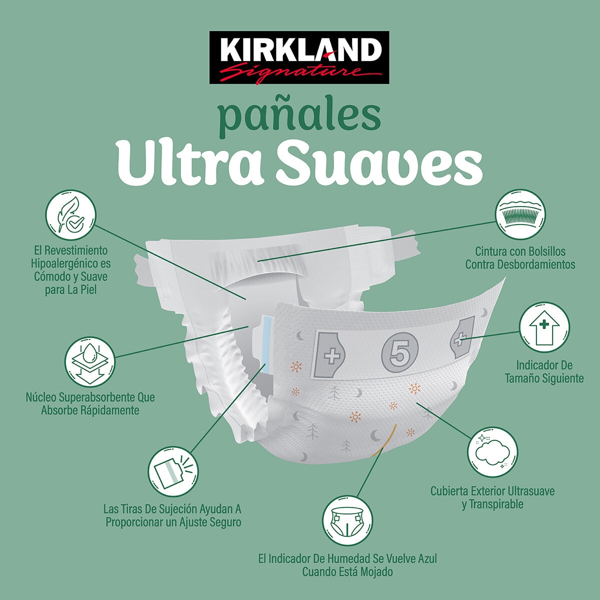 Kirkland Signature Pañales Etapa 5 Unisex 168 pzas Kirkland Signature Pañales Etapa 5 Unisex 168 pzas