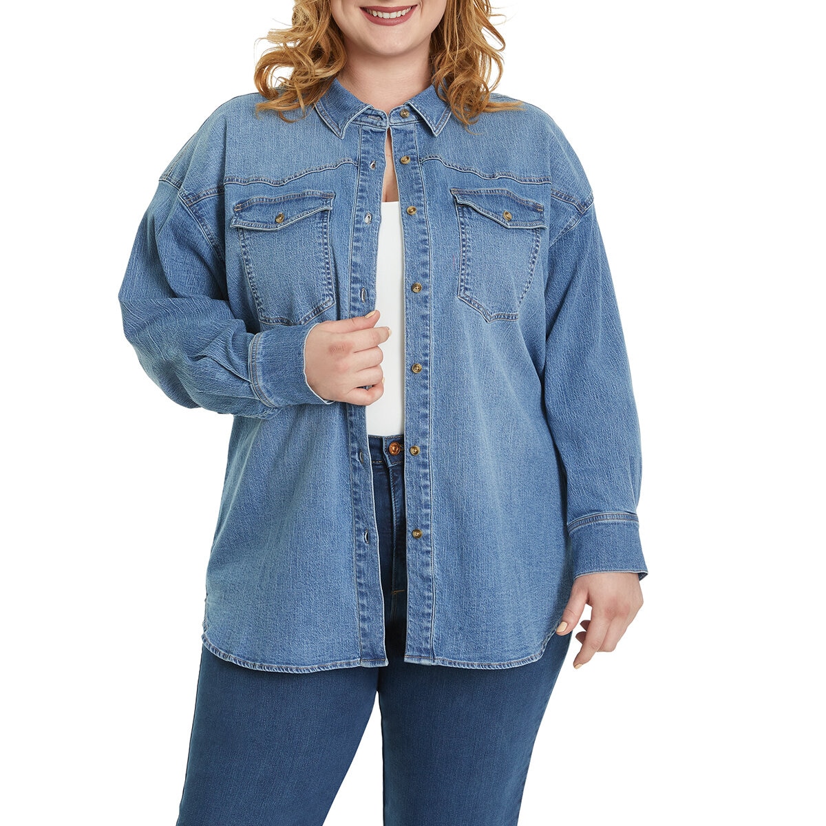 Gloria Vanderbilt Sobre camisa para Dama Azul Mediana