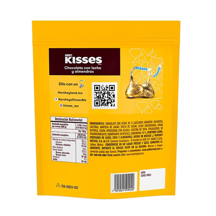 Hershey's Kisses Chocolates y Almendras 900 g
