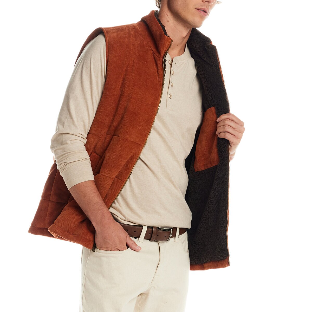 Weatherproof Vintage Chaleco para Caballero Naranja Mediana