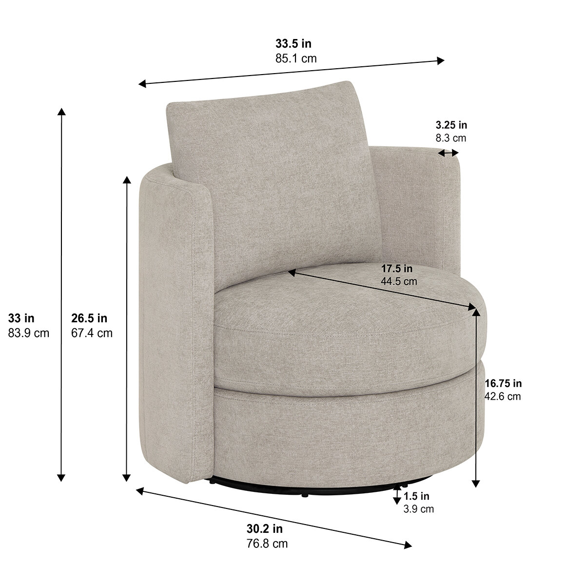 Thomasville, Juego de 2 Sillones Giratorios de Tela