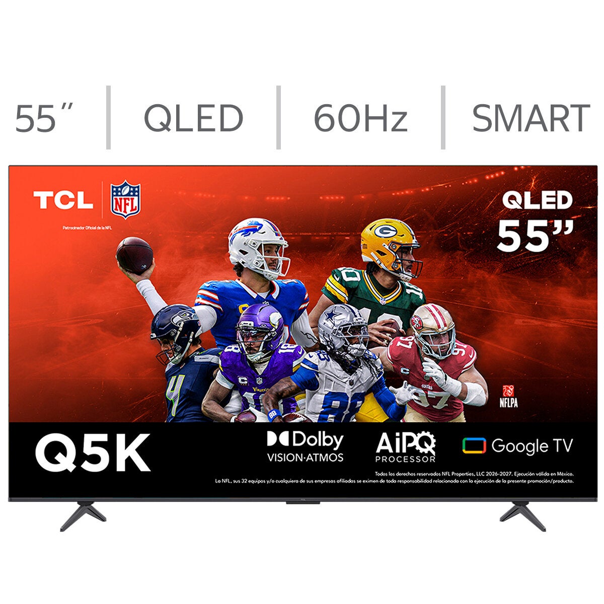 TCL Pantalla 55" QLED 4K Google TV 55Q5K