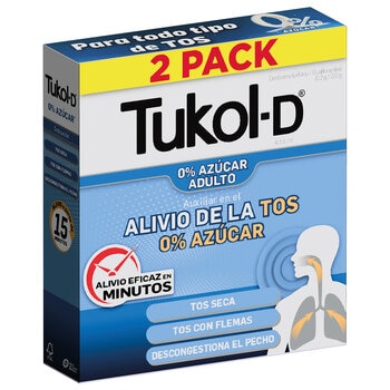 Tukol-D 0% Azucar Jarabe para la Tos 2 Frascos de 125 ml c/u