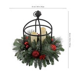 24" Centro de Mesa Navideño con Luces LED, Rojo