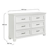 Universal Broadmoore, Rose, Cómoda de 6 Cajones Universal Broadmoore, Rose, Cómoda de 6 Cajones