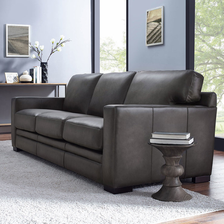 Prospera Home, Luca, sofá, piel, gris Costco México