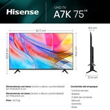 Hisense Pantalla 75" 4K UHD Smart TV