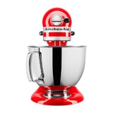 KitchenAid, Batidora Artisan Roja, Tazón de acero inoxidable pulido con asa, 4.7 L