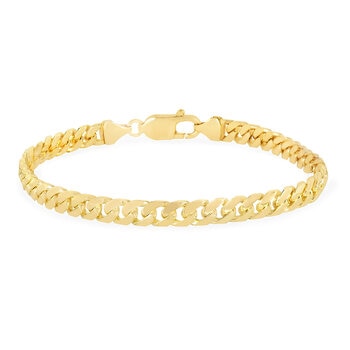 Pulsera de Eslabon Cubano, Oro Amarillo 14K