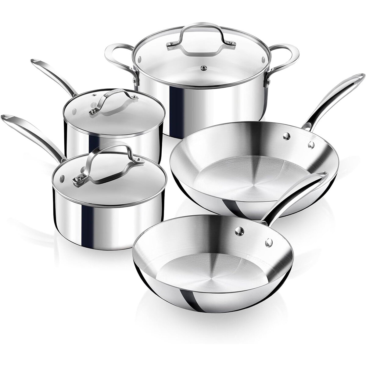Gotham Steel Batería de Cocina de Acero Inoxidable, 10 piezas Gotham Steel Batería de Cocina de Acero Inoxidable, 10 piezas